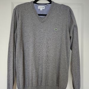 Lacoste V-Neck Sweater Gray